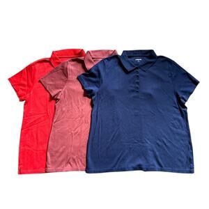 Lands' End Womens Polo Shirts Uniform Shirts Lot of 3 Classic Preppy XL 18